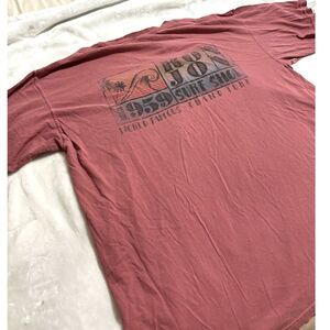 Ron Jon Surf Shop Grand Turk Tee XL Faded Distressed Maroon Graphic